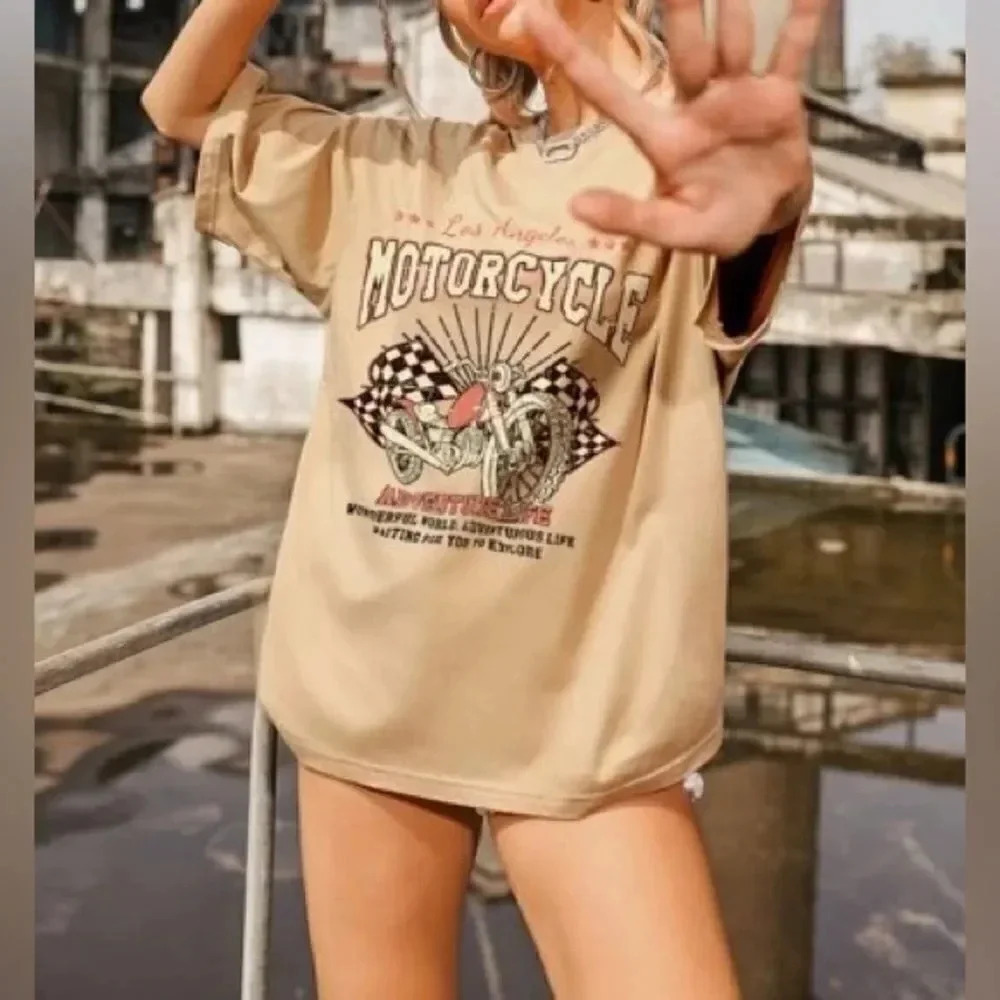Shein tan color oversized tshirt